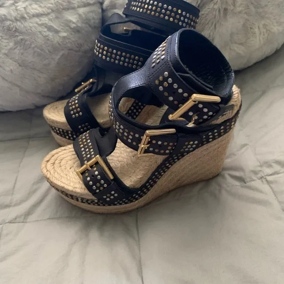 Alexander McQueen Leather Studded Espadrilles - Picture 2 of 10